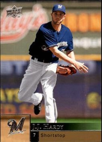 #726 J.J. Hardy - Milwaukee Brewers - 2009 Upper Deck Baseball