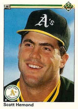 #727 Scott Hemond - Oakland Athletics - 1990 Upper Deck Baseball