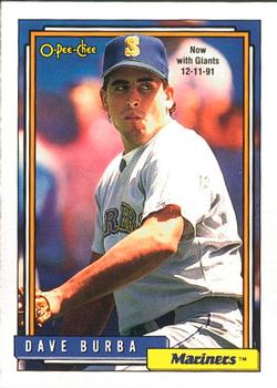 #728 Dave Burba - San Francisco Giants - 1992 O-Pee-Chee Baseball