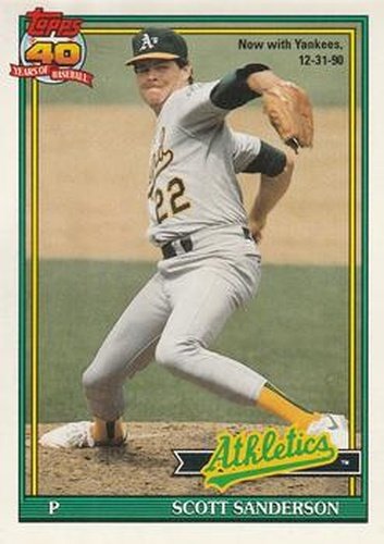 #728 Scott Sanderson - New York Yankees - 1991 O-Pee-Chee Baseball