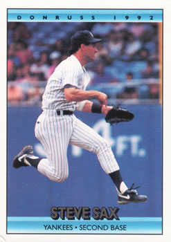 #729 Steve Sax - New York Yankees - 1992 Donruss Baseball