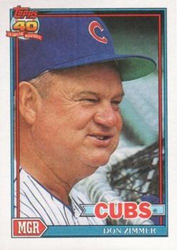 #729 Don Zimmer - Chicago Cubs - 1991 Topps Baseball