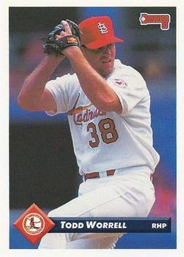 #72 Todd Worrell - St. Louis Cardinals - 1993 Donruss Baseball