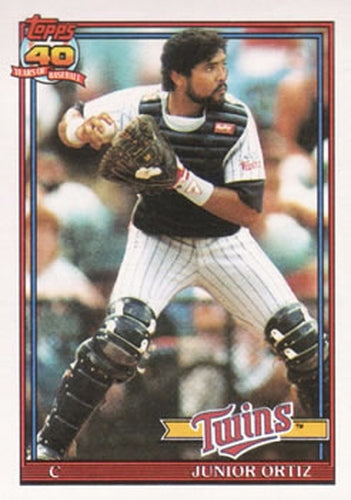 #72 Junior Ortiz - Minnesota Twins - 1991 Topps Baseball