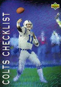 #72 Colts Checklist - Indianapolis Colts - 1993 Upper Deck Football