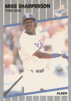 #72 Mike Sharperson - Los Angeles Dodgers - 1989 Fleer Baseball