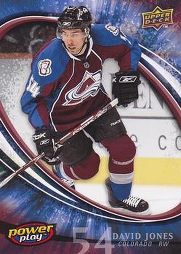#72 David Jones - Colorado Avalanche - 2008-09 Upper Deck Power Play Box Set Hockey