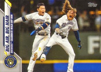 #72 Big Air Big Hair Keston Hiura / Ben Gamel - Milwaukee Brewers - 2020 Topps Baseball