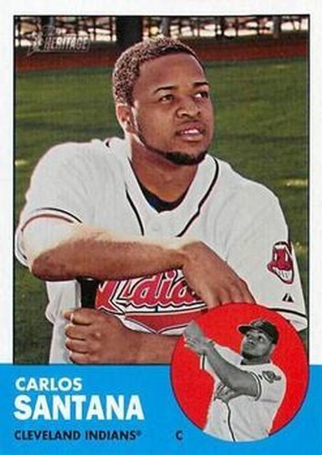 #72 Carlos Santana - Cleveland Indians - 2012 Topps Heritage Baseball