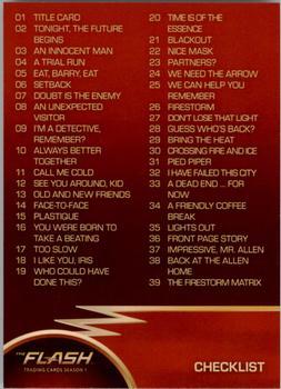#72 Checklist - 2016 Cryptozoic The Flash Season 1
