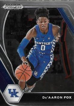 #72 De'Aaron Fox - Kentucky Wildcats - 2021 Panini Prizm Collegiate Draft Picks Basketball
