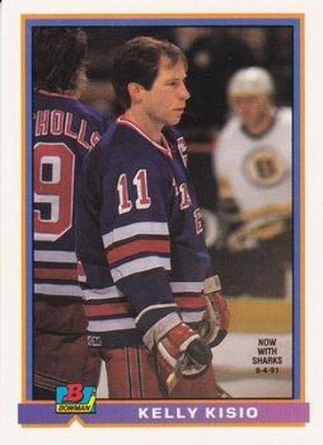 #72 Kelly Kisio - San Jose Sharks - 1991-92 Bowman Hockey