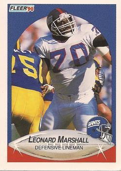 #72 Leonard Marshall - New York Giants - 1990 Fleer Football