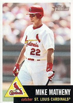 #72 Mike Matheny - St. Louis Cardinals - 2002 Topps Heritage Baseball