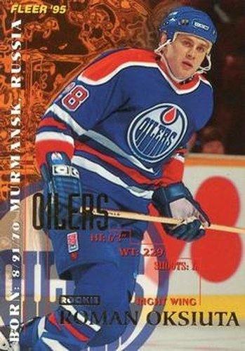 #72 Roman Oksiuta - Edmonton Oilers - 1994-95 Fleer Hockey