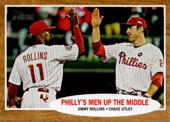#72 Jimmy Rollins / Chase Utley - Philadelphia Phillies - 2011 Topps Heritage Baseball