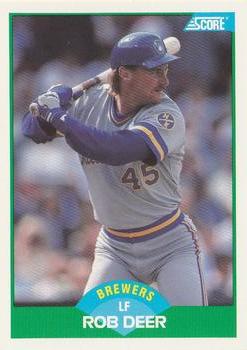 #72 Rob Deer - Milwaukee Brewers - 1989 Score Baseball