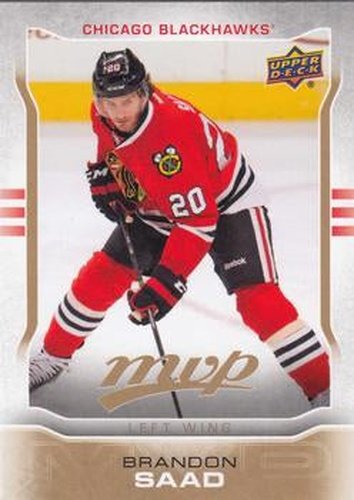 #72 Brandon Saad - Chicago Blackhawks - 2014-15 Upper Deck MVP Hockey