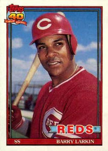 #730 Barry Larkin - Cincinnati Reds - 1991 Topps Baseball