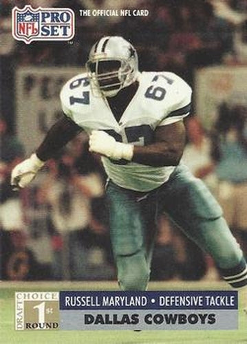 #730 Russell Maryland - Dallas Cowboys - 1991 Pro Set Football