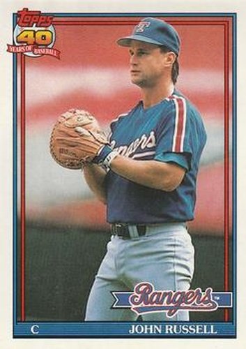 #734 John Russell - Texas Rangers - 1991 O-Pee-Chee Baseball
