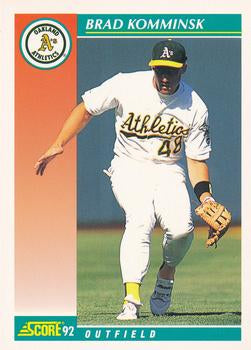 #735 Brad Komminsk - Oakland Athletics - 1992 Score Baseball