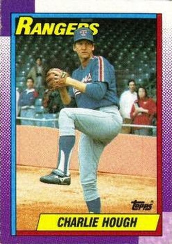 #735 Charlie Hough - Texas Rangers - 1990 Topps Baseball