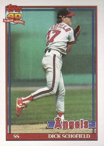 #736 Dick Schofield - California Angels - 1991 Topps Baseball