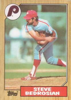 #736 Steve Bedrosian - Philadelphia Phillies - 1987 Topps Baseball