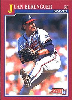 #73T Juan Berenguer - Atlanta Braves - 1991 Score Rookie & Traded Baseball
