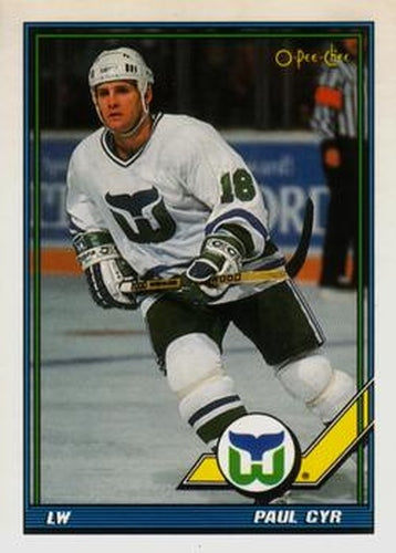 #73 Paul Cyr - Hartford Whalers - 1991-92 O-Pee-Chee Hockey
