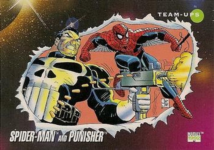 #73 Spider-Man and Punisher - 1992 Impel Marvel Universe