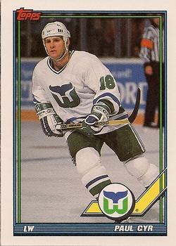 #73 Paul Cyr - Hartford Whalers - 1991-92 Topps Hockey