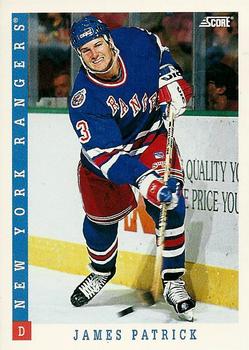 #73 James Patrick - New York Rangers - 1993-94 Score Canadian Hockey