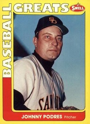 #73 Johnny Podres - San Diego Padres - 1991 Swell Baseball Greats