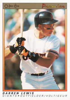#73 Darren Lewis - San Francisco Giants - 1991 O-Pee-Chee Premier Baseball