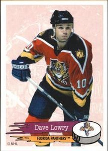 #73 Dave Lowry - Florida Panthers - 1995-96 Panini Hockey Stickers