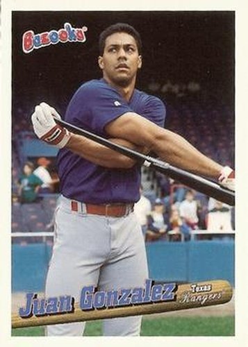#73 Juan Gonzalez - Texas Rangers - 1996 Bazooka Baseball