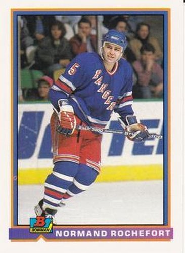 #73 Normand Rochefort - New York Rangers - 1991-92 Bowman Hockey