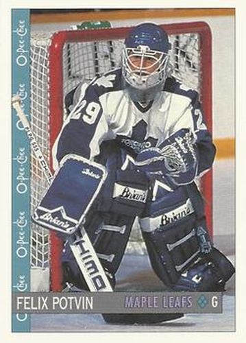 #73 Felix Potvin - Toronto Maple Leafs - 1992-93 O-Pee-Chee Hockey
