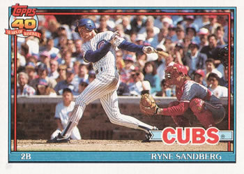 #740 Ryne Sandberg - Chicago Cubs - 1991 Topps Baseball