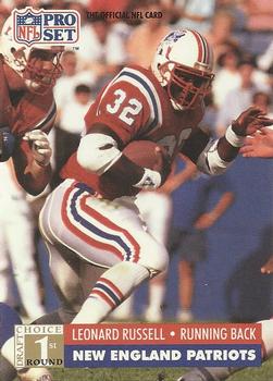 #743 Leonard Russell - New England Patriots - 1991 Pro Set Football