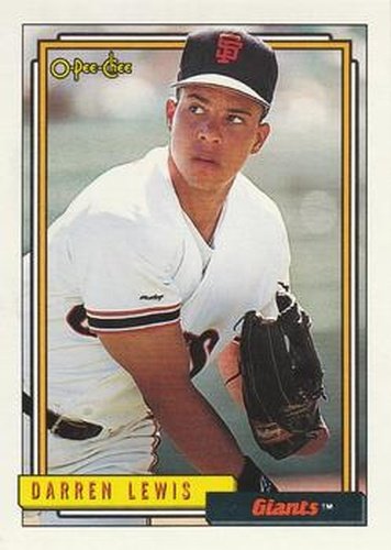#743 Darren Lewis - San Francisco Giants - 1992 O-Pee-Chee Baseball