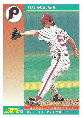 #744 Tim Mauser - Philadelphia Phillies - 1992 Score Baseball