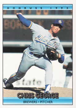 #746 Chris George - Milwaukee Brewers - 1992 Donruss Baseball