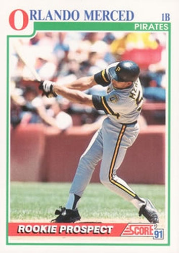 #747 Orlando Merced - Pittsburgh Pirates - 1991 Score Baseball