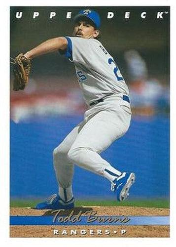 #749 Todd Burns - Texas Rangers - 1993 Upper Deck Baseball