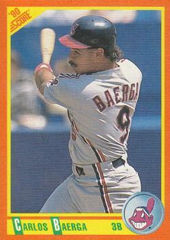 #74T Carlos Baerga - Cleveland Indians - 1990 Score Rookie & Traded Baseball