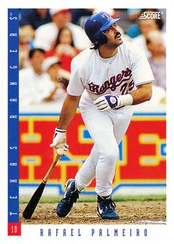 #74 Rafael Palmeiro - Texas Rangers - 1993 Score Baseball