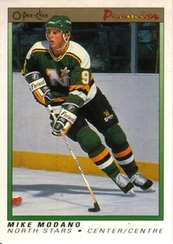 #74 Mike Modano - Minnesota North Stars - 1990-91 O-Pee-Chee Premier Hockey
